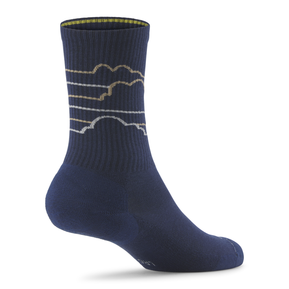 Allbirds Anytime Crew Sock - Deep Navy/Rugged Beige (Medium Grey) - Cloudstripe
