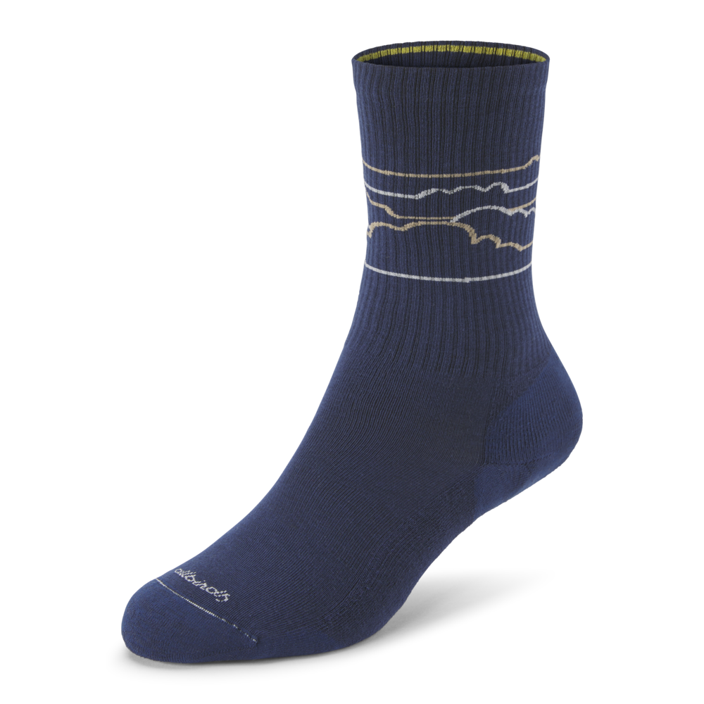 Allbirds Anytime Crew Sock - Deep Navy/Rugged Beige (Medium Grey) - Cloudstripe